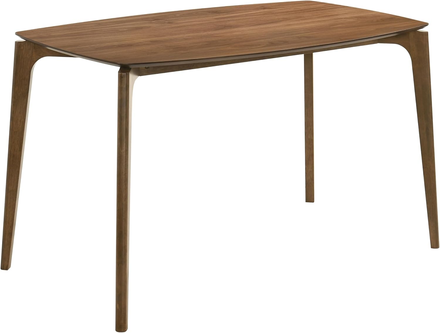 Furniture of America Alara Mid-Century Modern Solid Wood 59-inch Rectangular Dining Table with Clean Line and Organic Curve for Home Kitchen, Dinettes, Walnut