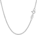 Jewelry Affairs 10k White Gold Round Rolo Link Chain Necklace, 1.9mm