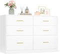 VASAGLE Custos Collection - Dresser for Bedroom, Chest of Drawers for Closet, Modern Style, TV Stand for Living Room, 6 Drawers, 15.8 x 46.9 x 30.7 Inches, Cloud White ULTS416WB01S