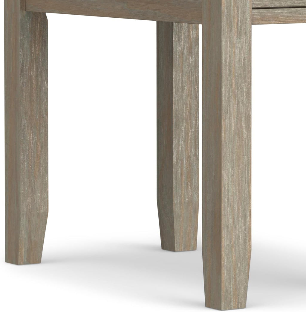 SIMPLIHOME Artisan SOLID WOOD 14 inch Wide Rectangle Transitional Narrow Side Table in Distressed Grey for the Living Room and Bedroom