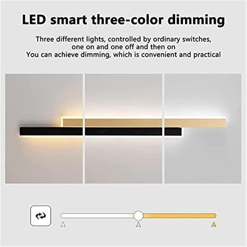Internal Wall Lights Modern LED Dimmable Sconcesing Indoor Spotlight d Long Strip Black Up Down Aluminium Wall Lamp Bedside Lamp Decoration Light for Bedroom Living Room Corridor Stairs 60cm 36W