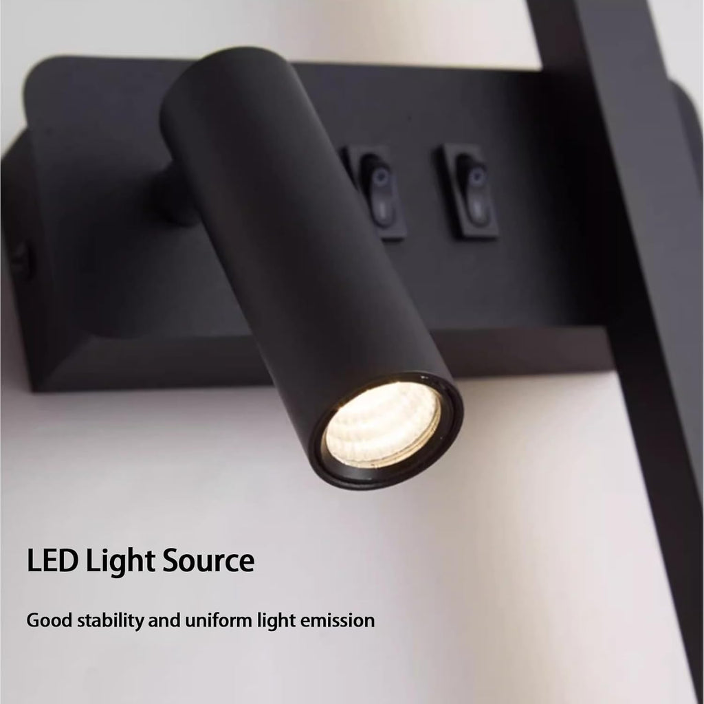 Indoor LED Long Wall Lights Modern with Remote Control Wall Sconce 2700K-6500K Dimmable Wall Lighting 360° Rotatable Spotlight Iron Acrylic for Bedroom Living Room