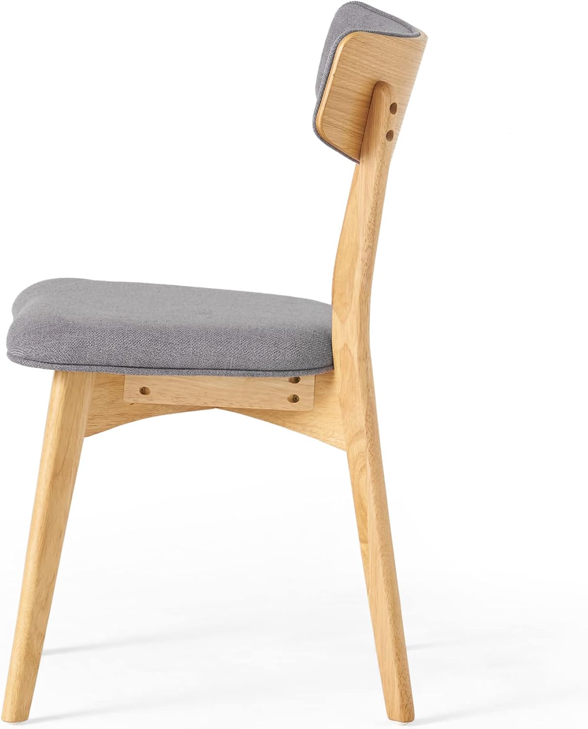 Christopher Knight Home Abrielle Mid-Century Modern Fabric Dining Chairs with Natural Oak Finished Rubberwood Frame, 2-Pcs Set, Dark Grey / Natural Oak