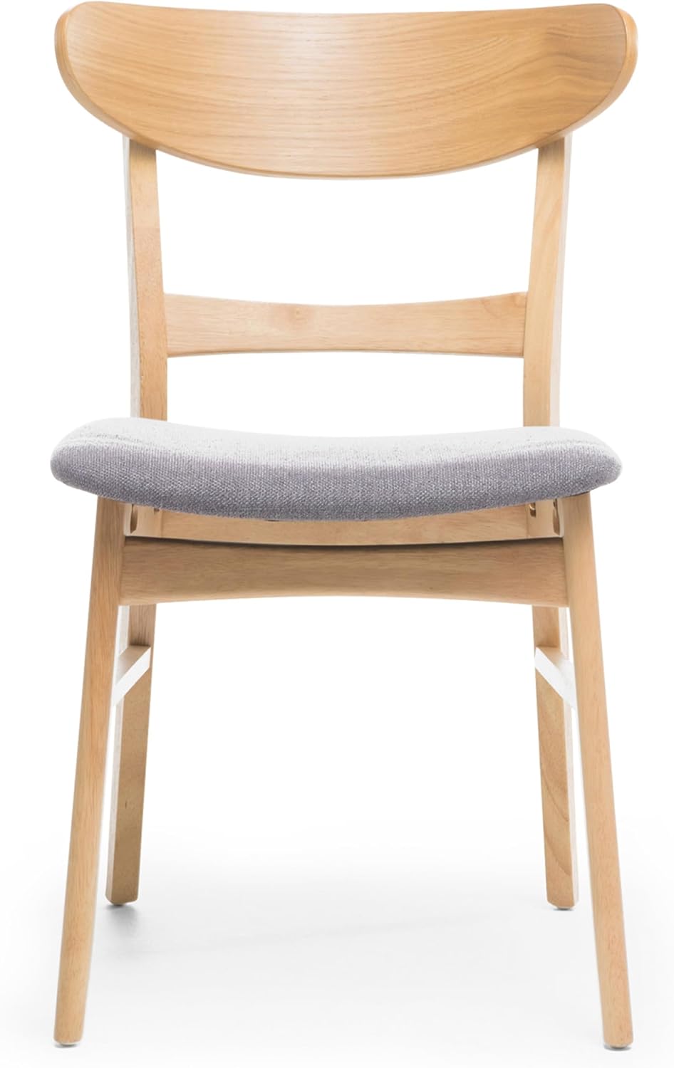Christopher Knight Home Zeka Wooden Round Dining Table Set for 4, 5 Piece Dining Set, Dining Room Table Set for 4, Kitchen Table with Cross Leg and Upholstered Chairs, Light Grey + Natural