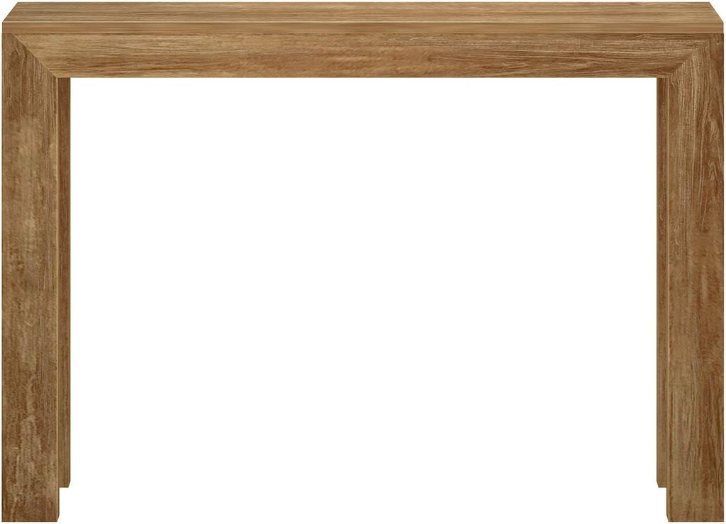 Plank+Beam Modern Solid Wood Console Table, 46 Inch, Sofa Table, Narrow Entryway Table for Hallway, Behind The Couch, Living Room, Foyer, Easy Assembly, Pecan