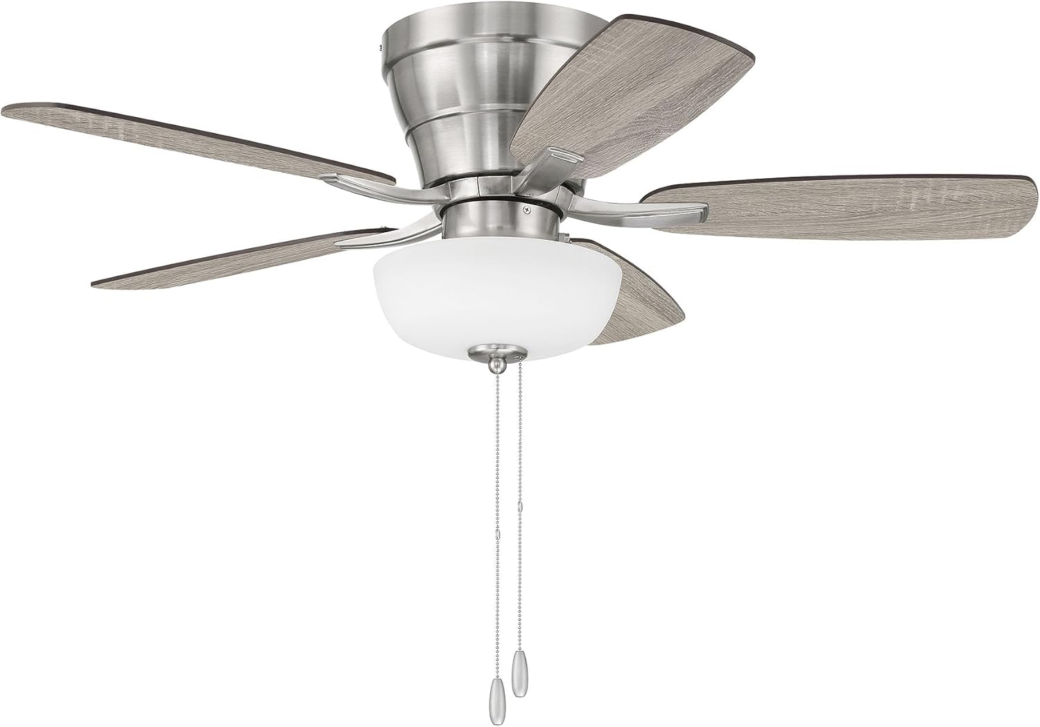 Craftmade 42' Wheeler Indoor Flush Mount 5 Blade Brushed Polished Nickel Finish Ceiling Fan with Single Bowl Light
