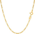 Jewelry Affairs 10k Yellow Solid Gold Figaro Chain Necklace, 1.9mm