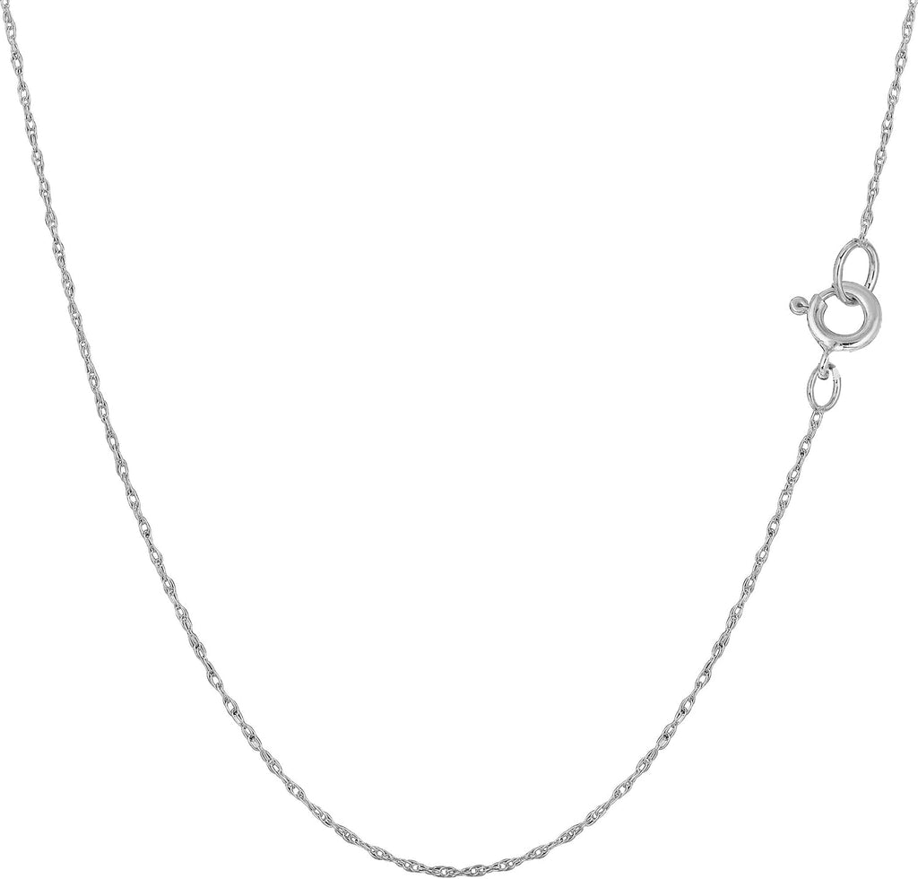 Jewelry Affairs 14k White Gold Rope Chain Necklace, 0.4mm