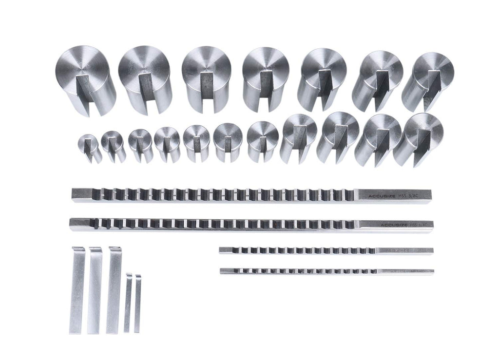 Accusize Industrial Tools No 10-10A Conbination H.S.S. Keyway Broach Sets in Fitted Box, 5100-0012