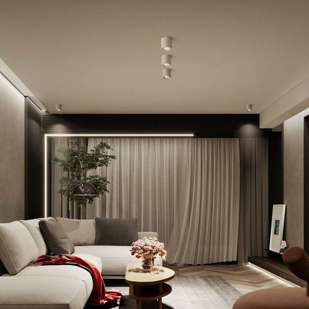 Chandelier Led Ceiling Spotlights Indoor Adjustable Accent Lamp Surface Mounted Spot Lights Aluminum Downlights Wall Swivel Lamps(White-4000k)