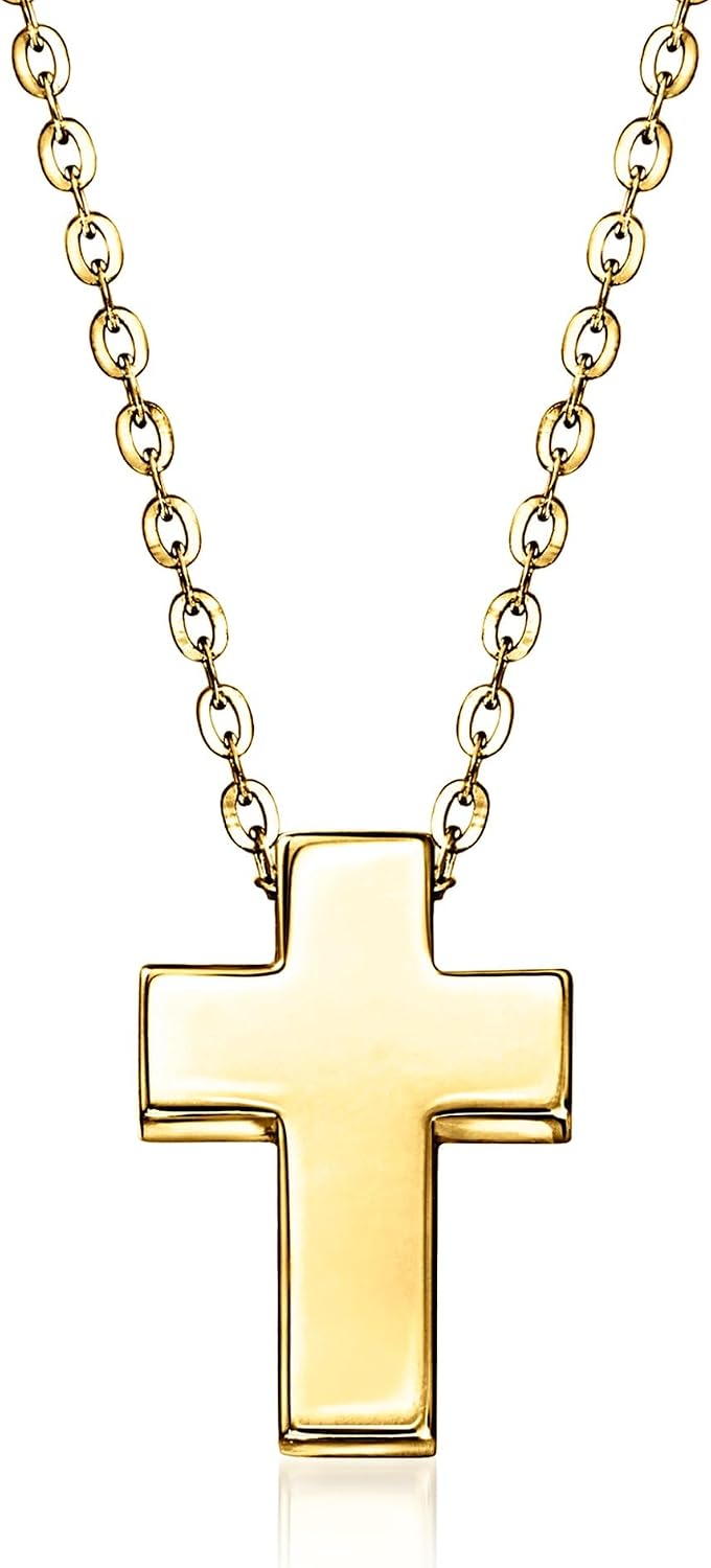 Ross-Simons 14kt Yellow Gold Cross Pendant Necklace