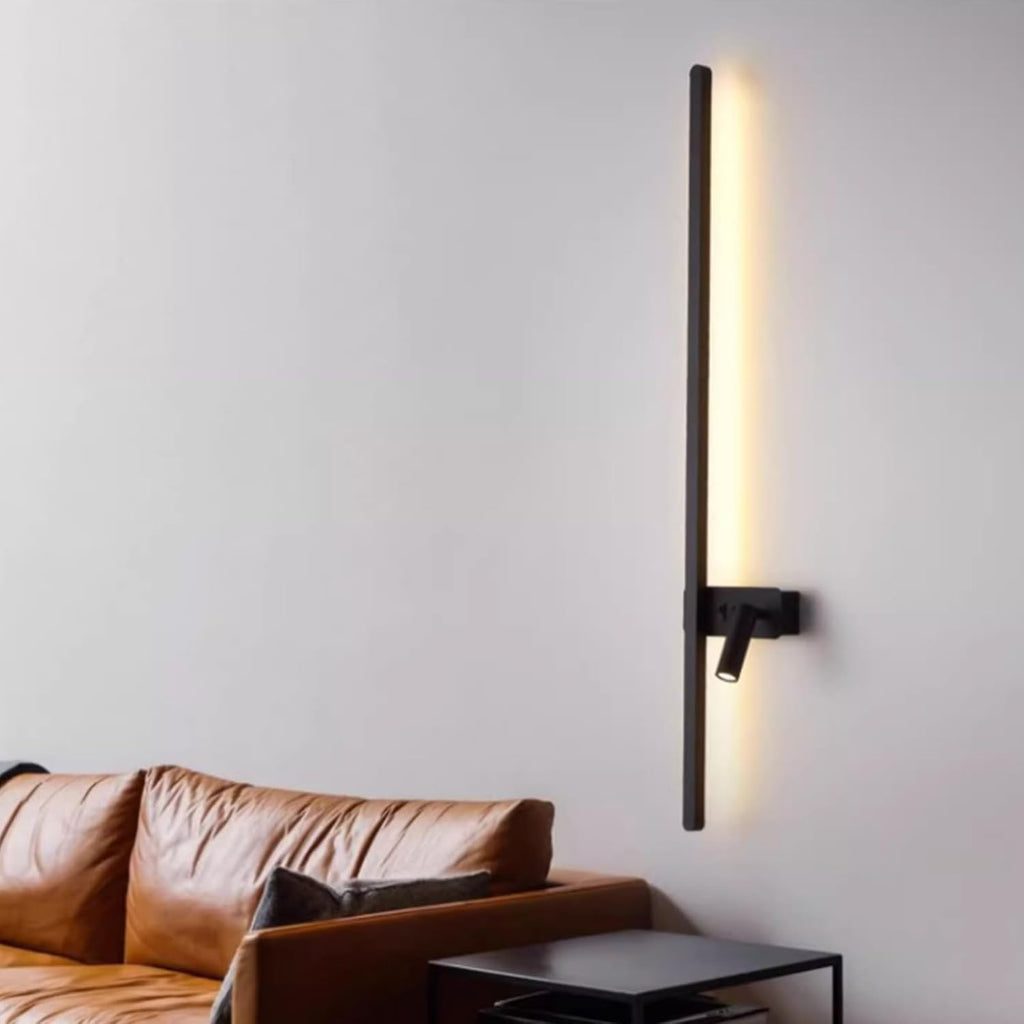 Indoor LED Long Wall Lights Modern with Remote Control Wall Sconce 2700K-6500K Dimmable Wall Lighting 360° Rotatable Spotlight Iron Acrylic for Bedroom Living Room