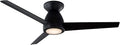 Tip Top Smart Indoor and Outdoor 3-Blade Flush Mount Ceiling Fan 44in Matte Black with 3500K LED Light Kit and Remote Control worksworks with Alexa and iOS or Android App
