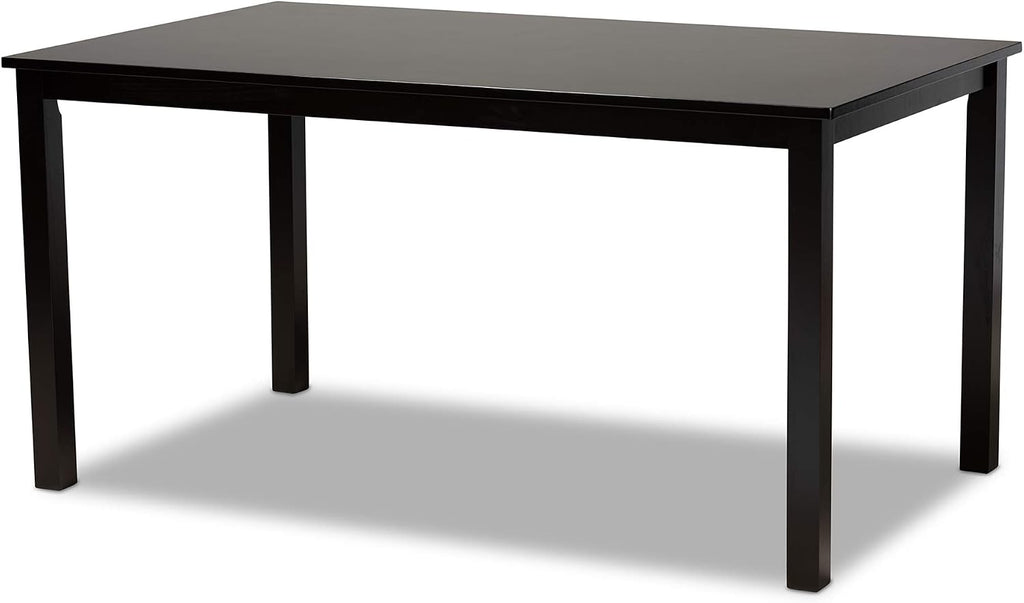 Baxton Studio Eveline Modern and Contemporary Espresso Brown Finished Rectangular Wood Dining Table