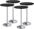 Furmax Bistro Pub Table Round Bar Height Cocktail Table for Home Bar, Round Bar Tables for Party, Dining Room, Living Room and Wedding, Metal Base MDF Top, 40.6 Inch Height (4, Black-2)