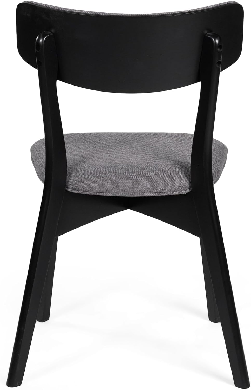 Chazz Upholstered Dining Chairs- Dark Gray/Matte Black (Set of 2)