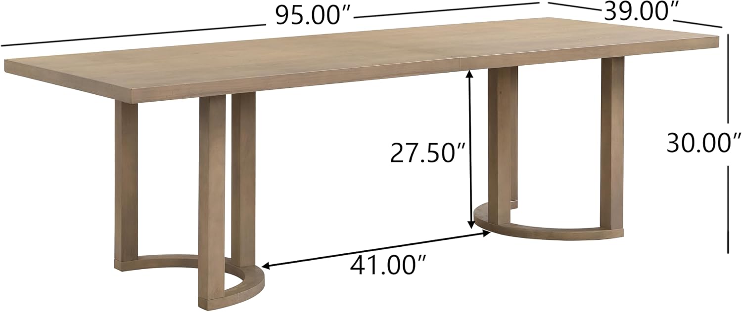 Christopher Knight Home Enat 7-Piece Wooden Dining Table Set for 6, Modern Kitchen Table and Chair Set for 6, Contemporary Dining Room Furniture Set with 6 Upholstered Armchairs, Natural Ash+Beige