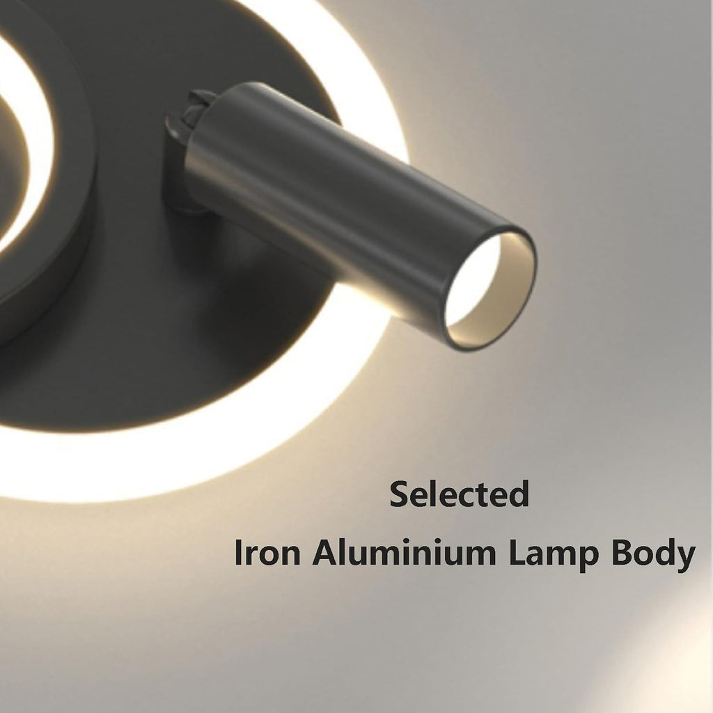 Wall Lamps Lights LED Indoor with Remote Control Dimming with Adjustable Spotlight Aluminium Acrylic for Living Room Bedroom (White)