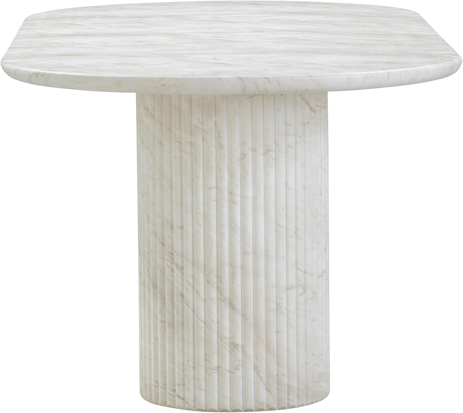 Tov Furniture Brut Indoor/Outdoor Concrete Dining Table (White Marble)