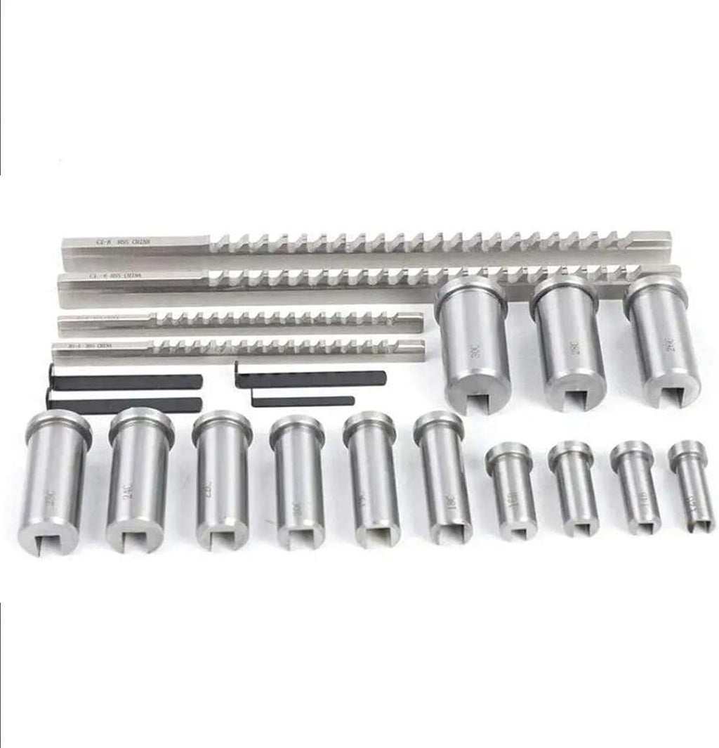 22 Pcs Keyway Broach Set Metric Size Keyway Broach Kit Keyway Broach Cutter Bushing Shim Set Industrial Metal Working Tool W/4 Broache 13 Collared Bushing 5 Gaskets
