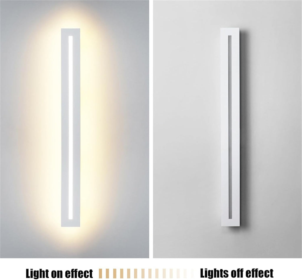 LED Long Strip Dimmable Indoor Wall Lights with Remote Control Modern Simple Decoration 10%-100% Wall Sconces Wall Spotlights Acrylic for Living Room Balcony Dressing Tables (150cm,d) (White 150
