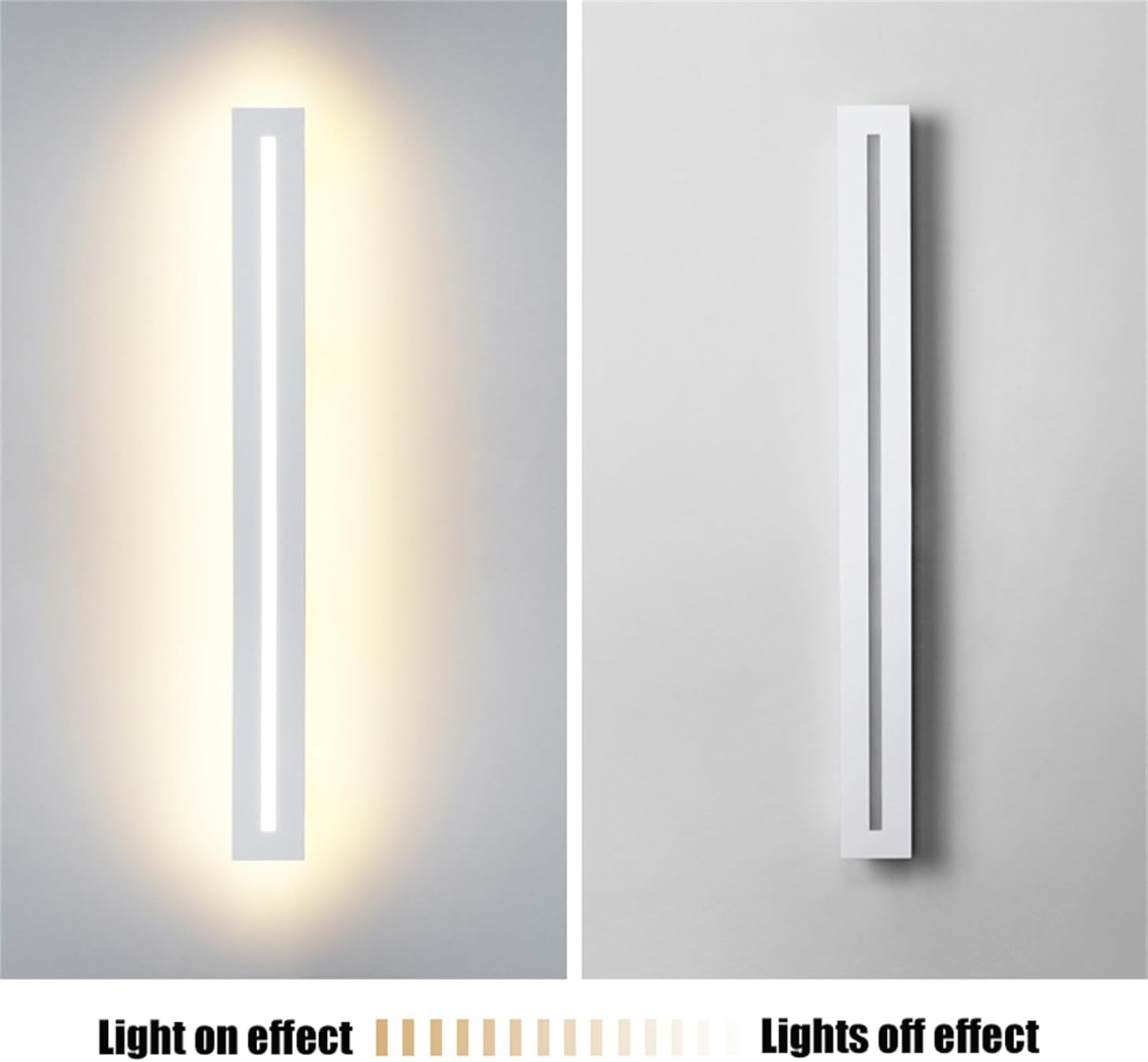 LED Long Strip Dimmable Indoor Wall Lights with Remote Control Modern Simple Decoration 10%-100% Wall Sconces Wall Spotlights Acrylic for Living Room Balcony Dressing Tables (150cm,d) (Black 100