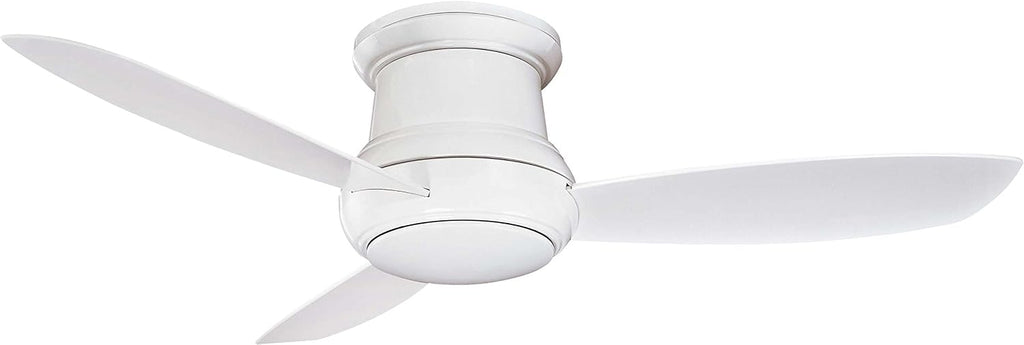 Minka Lavery F474-WH Downrod/Flush Mount, 3 white Blades Ceiling fan with 54 watts light, White