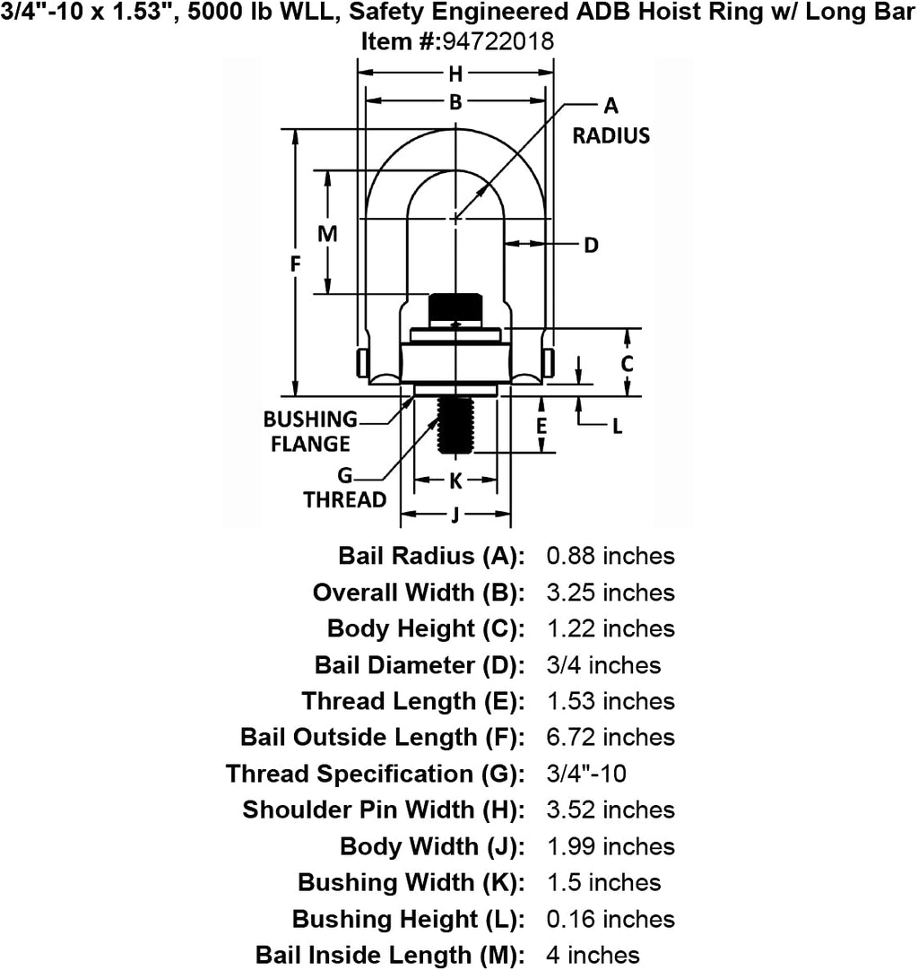 HRSE 5K LB 3/4-10 * 1.53 (23327)