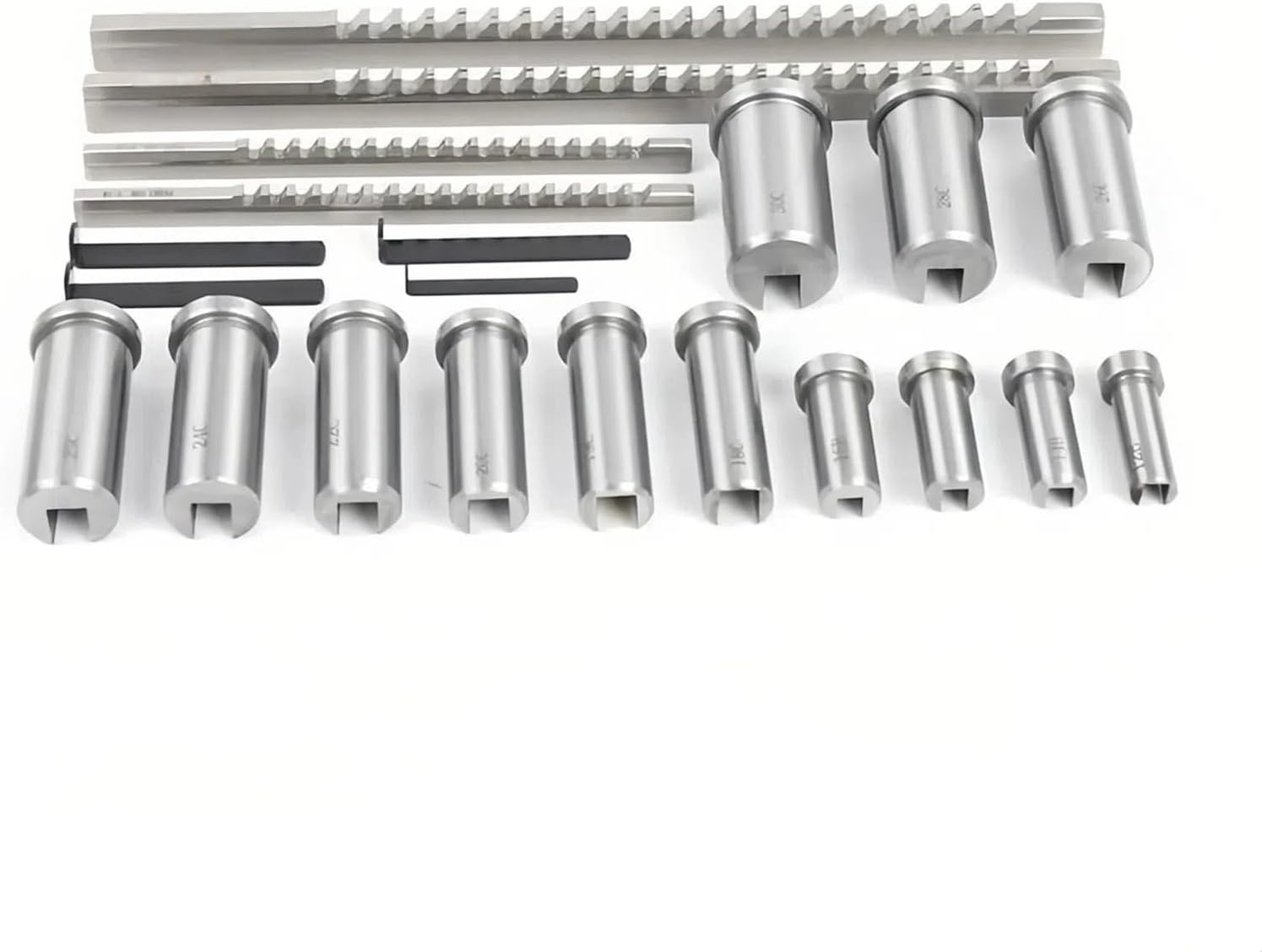 Keyway Cutting Tool 22pcs Keyway Broach Set Bushing Shim Set 12-30 HSS Keyway Tool knife for CNC Machine for CNC Cutting Machine Too