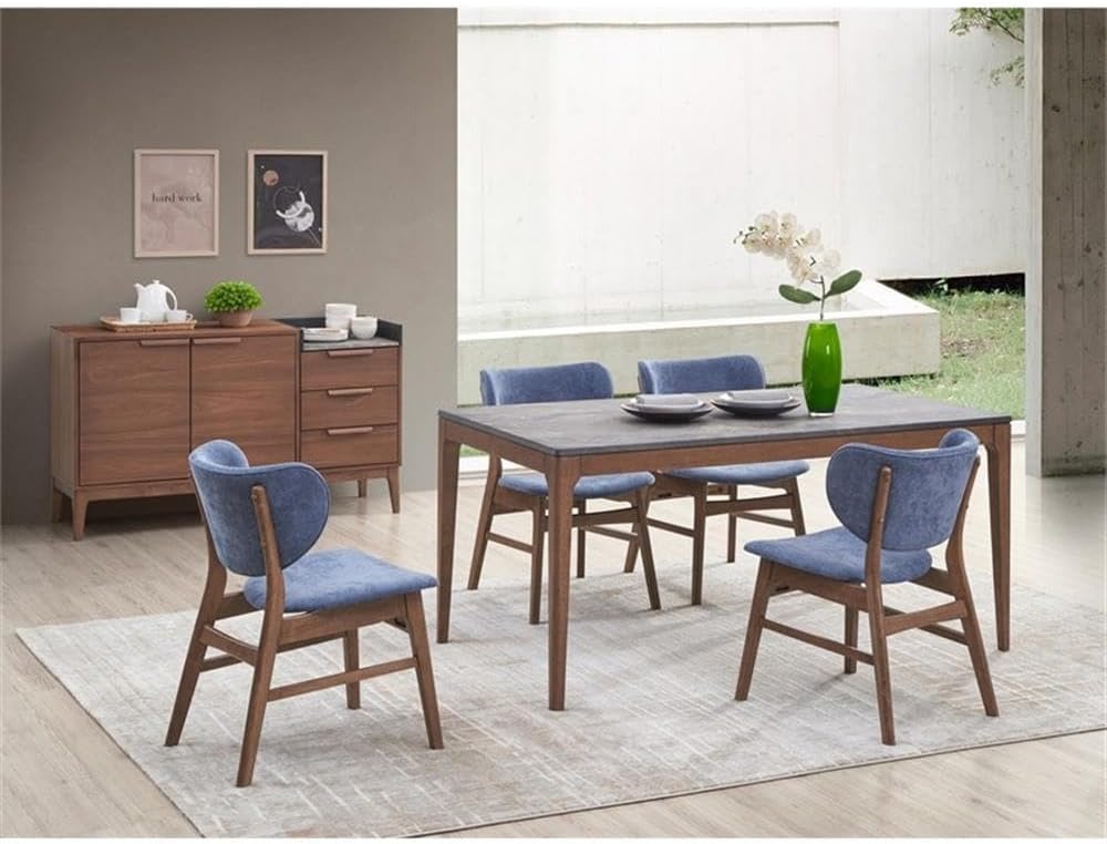Acme Furniture Bevis Rectangular Wood Dining Table in Stone/Walnut