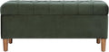 HomePop 40' Ainsley Button Tufted Storage Bench - Loden Green Velvet