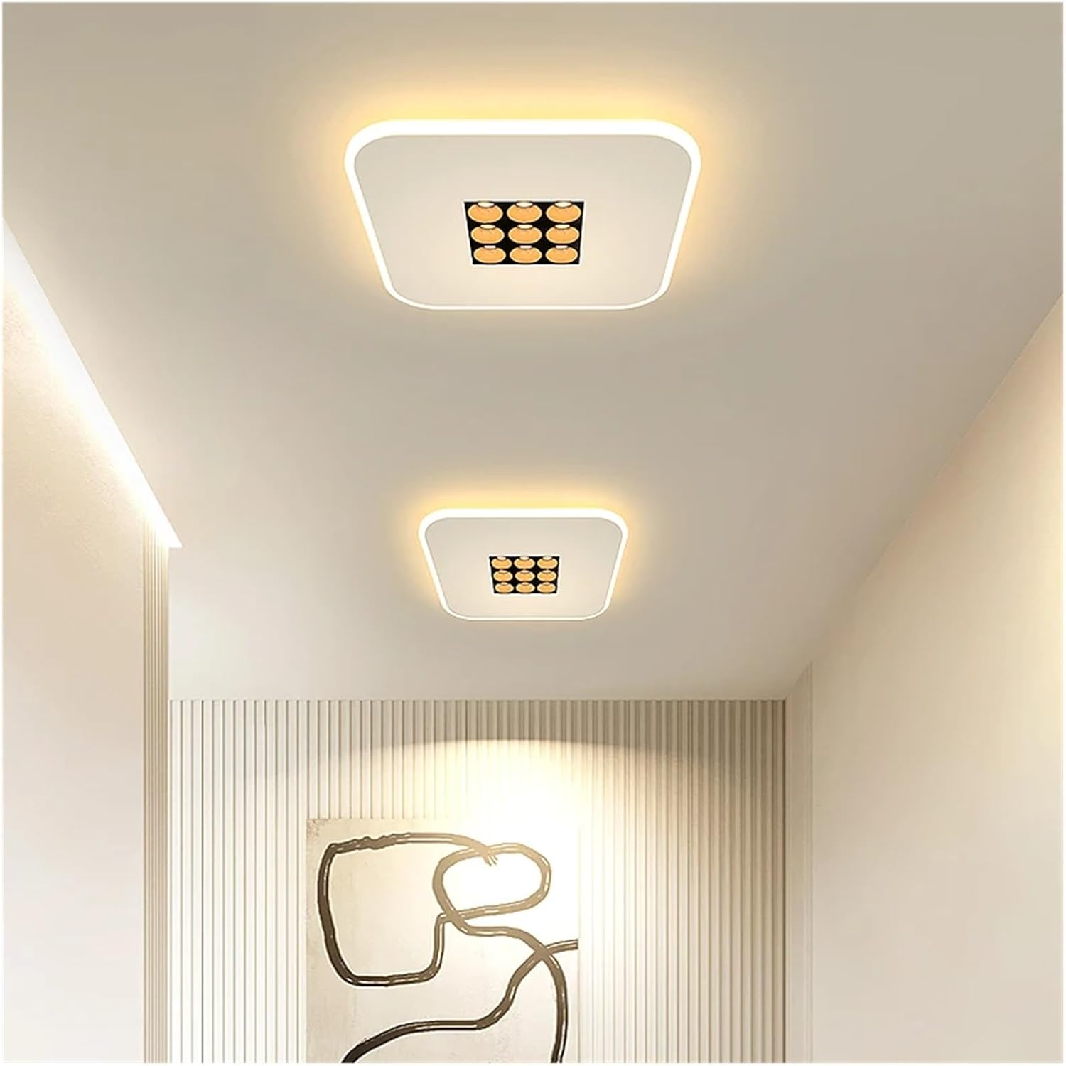 Modern Chandelier, Pendant Light Living Room Dining Bedroom Eye Protection Decorative with Spotlight Indoor Lighting(25cm)