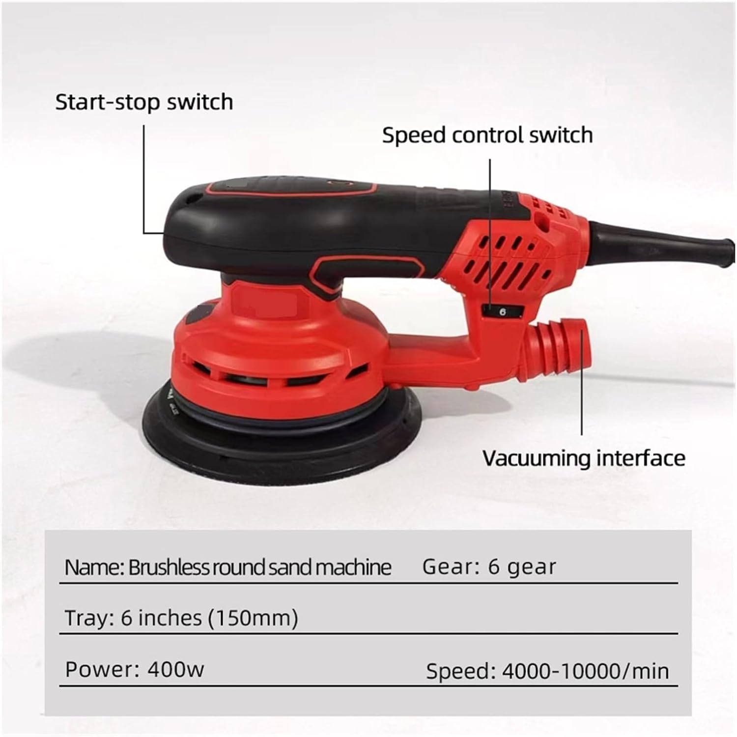 Sandpaper Machine Electric Brushless Eccentric 3MM Handheld Sander Finish Polishing Efficient Polishing