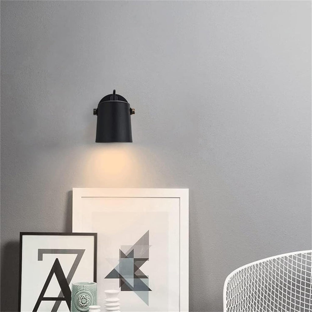 Indoor Single Head Wall Light with 350°+90° Adjustable Spotlight Modern GU10 Bedroom Bedside Wall Lamp Nordic Minimalist Wall Lighting Fixtures for Hallway Living Room(Dark)