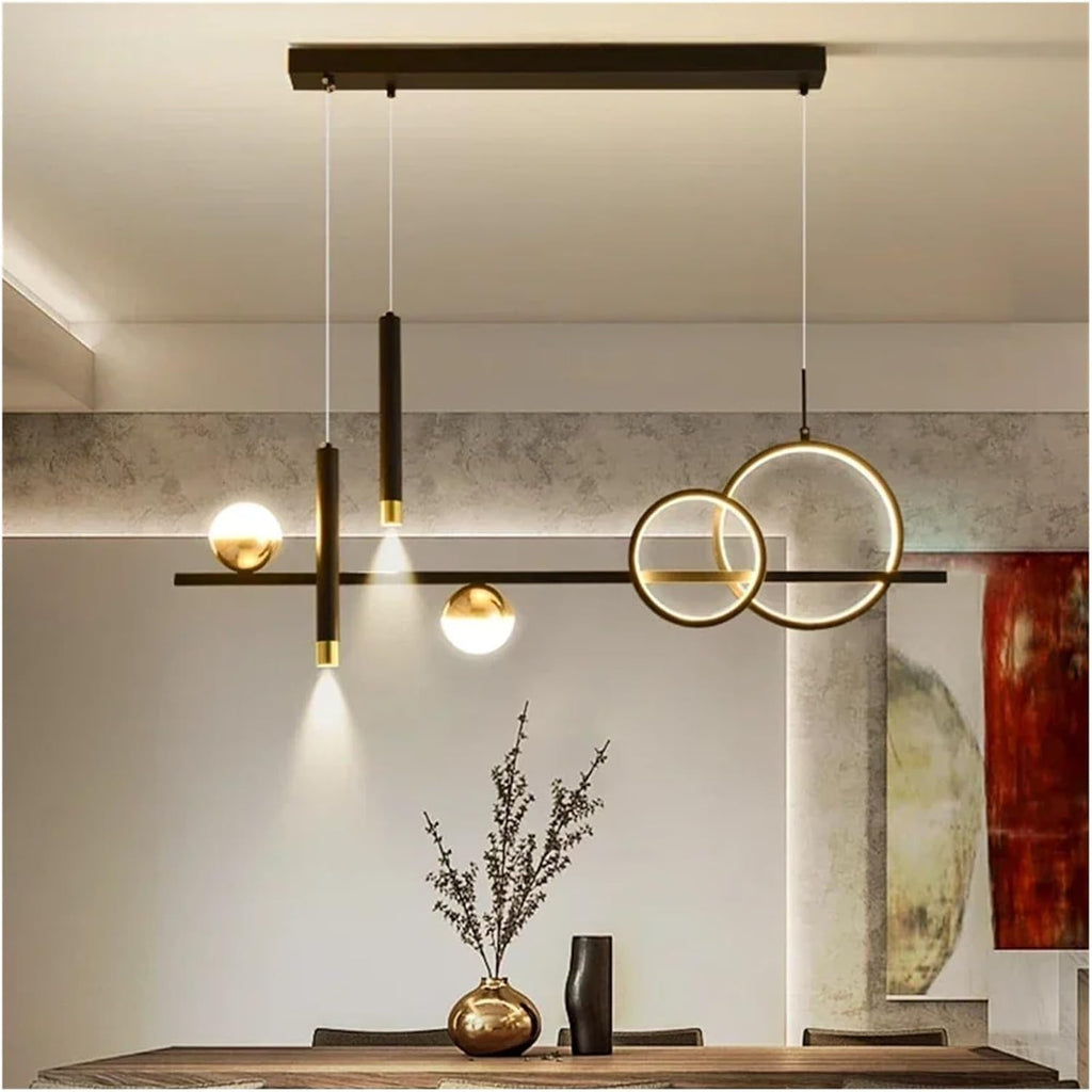 Nordic Creative LED Chandelier with Spotlights Kitchen Dining Table Restaurant Office Remote Control Pendant Lamp Decor Lighting,Indoor