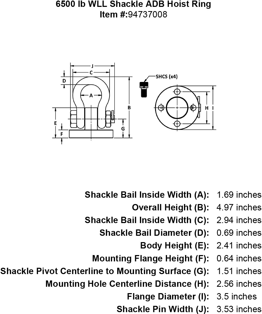 HRS Shackle Hoist Ring (36540)