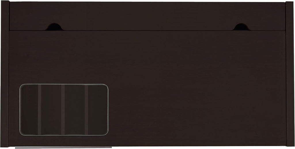 Coaster Home Furnishings - Halston - Engineered Wood - 47-Inch Computer Desk with Drawers, Door Cabinet & Lift-Top Storage, Tempered Glass Top, Contemporary Style - Home Office - Cappuccino - 800702