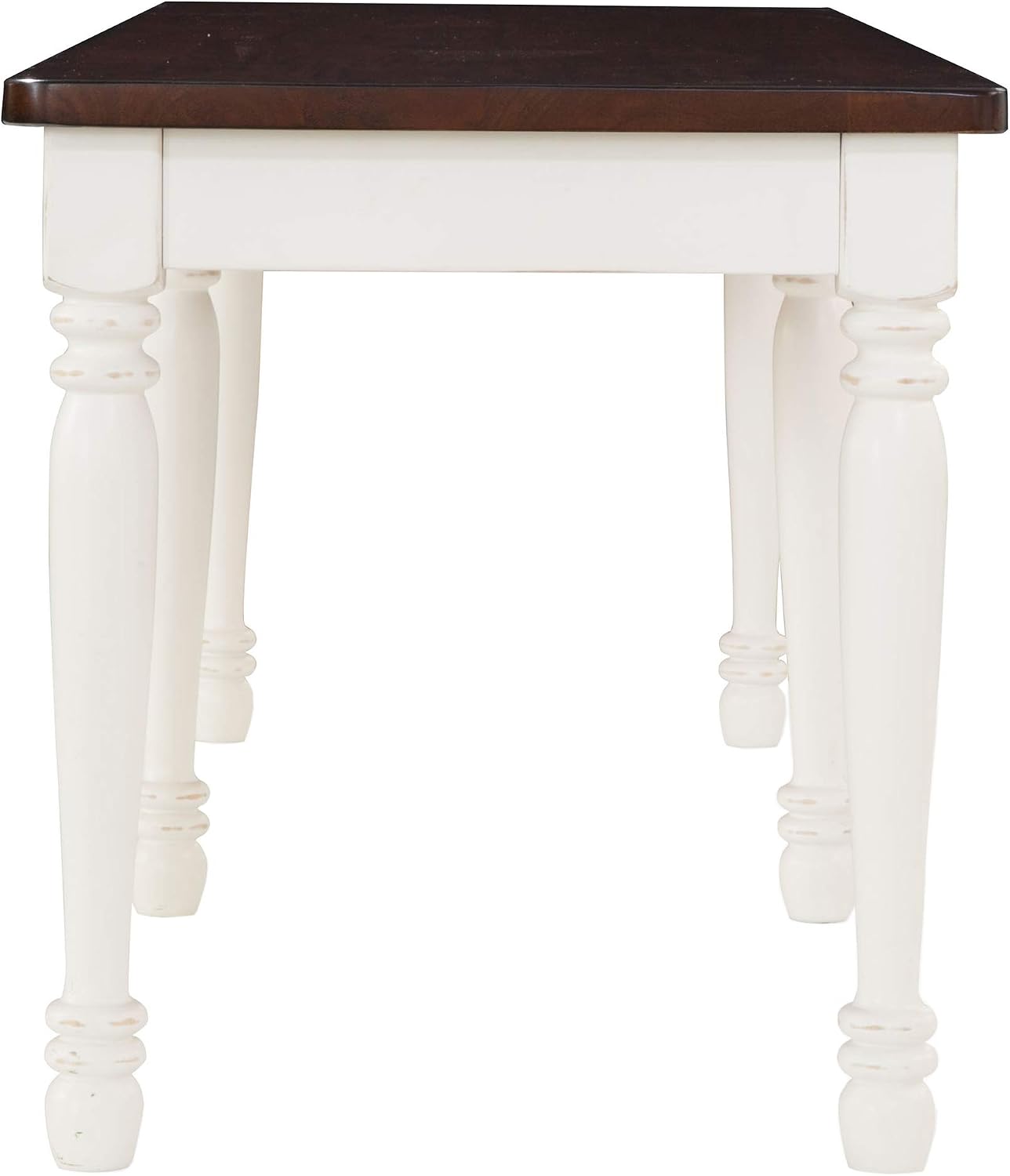 Crosley Furniture Shelby Wood Dining Bench for Entryway or Mudroom, Distressed White