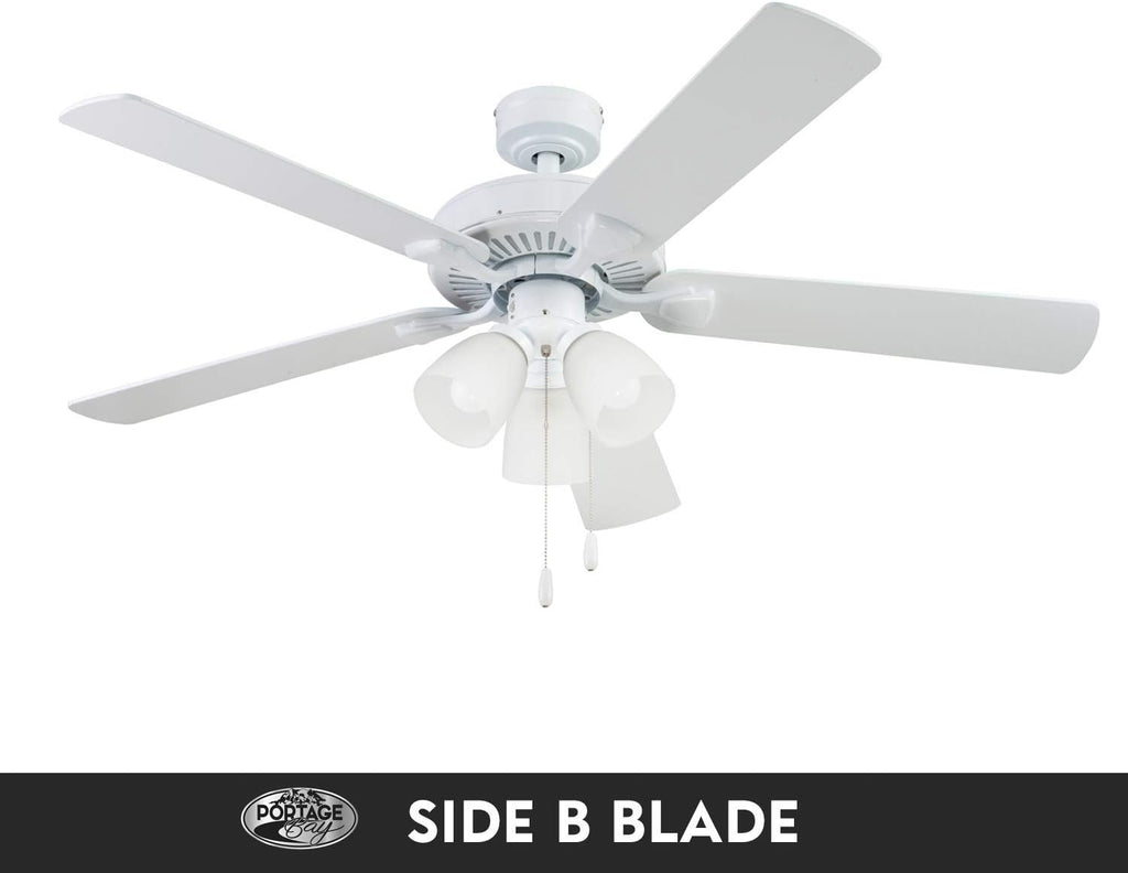 Portage Bay 51435 Stannor Ceiling Fan, 52, White
