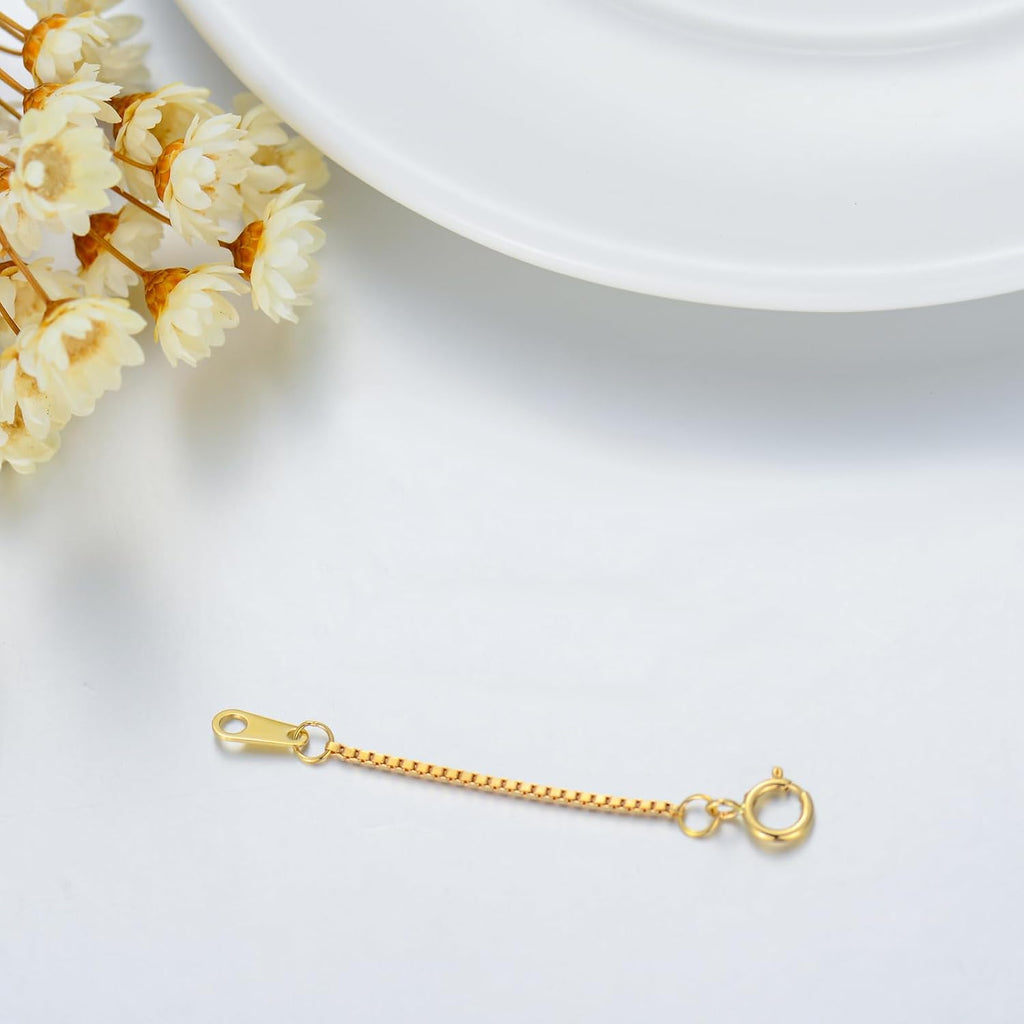 14k Gold 0.5'/1'/1.5'/2'/3' Necklace Bracelet Extender Chain, Necklace Extender Gold 14k, Durable Removable Gold Chain Extender, Gold Extension Chain for Necklace Anklet