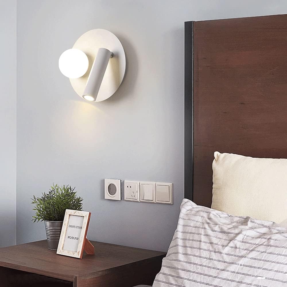 wall lamps , LED Modern Wall Light, Decorative Wall Lamp, Bedside Reading Lamp, Round Ceiling Light, 360 Degree Adjustable Spotlight, Indoor Lighting Fixtures for Living Room Bedroom Bedside Aisle