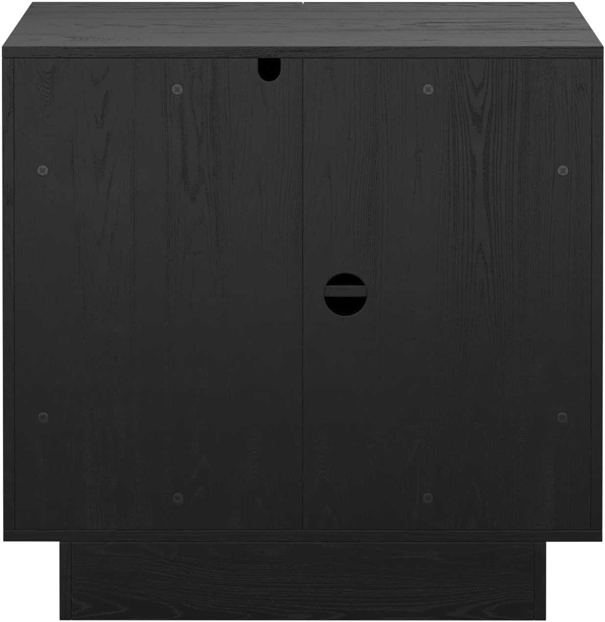 Nathan James Iris Mid-Century Modern Credenza, Black Sideboard Buffet, Living Room Wood Storage Cabinet with Arched Cabinet Doors, Black Credenza Cabinet for Kitchen or Living Room, Black Oak