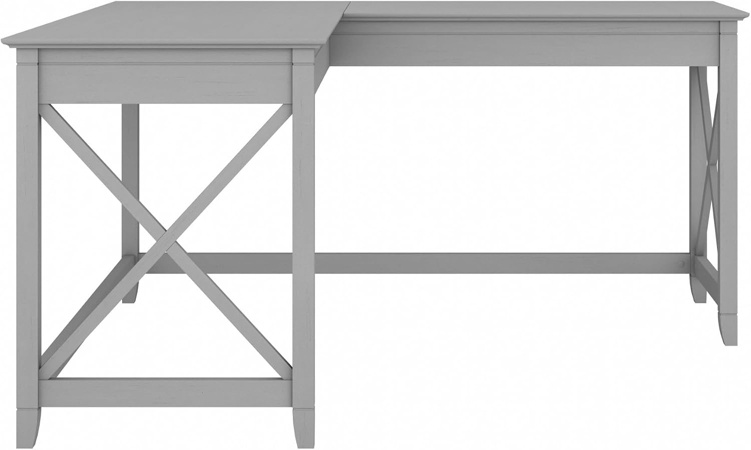 Bush Home Key West 60W Modern Farmhouse L Shaped Desk in Cape Cod Gray, 60-Inch Corner Computer Table for Home Office Workspace