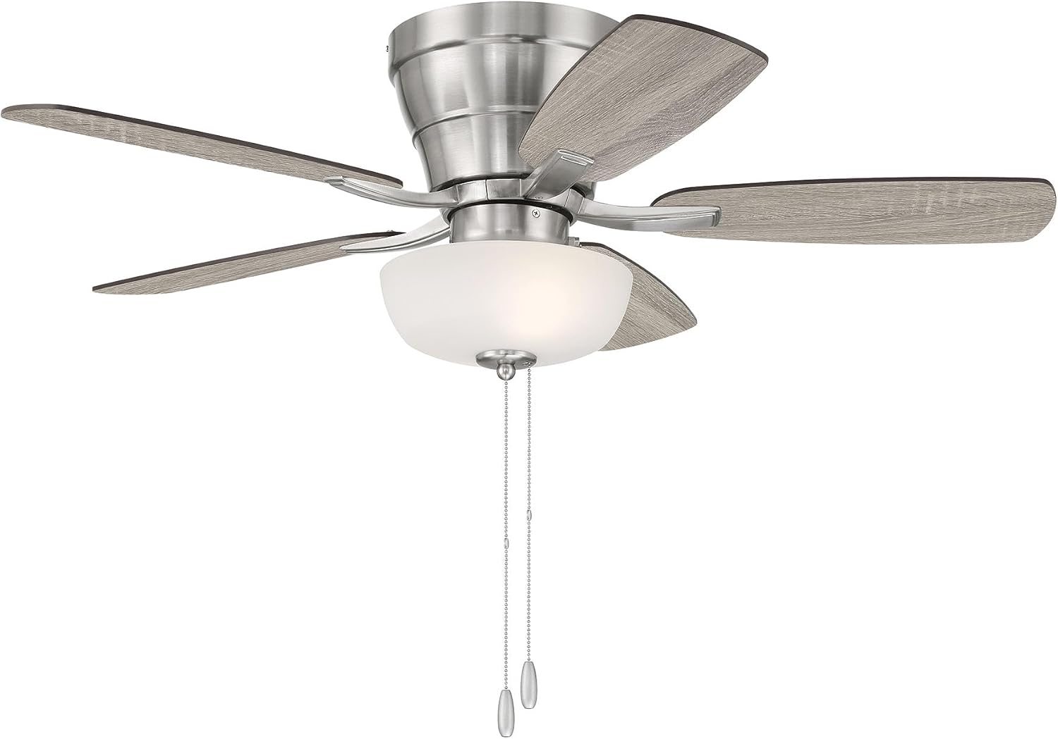 Craftmade 42' Wheeler Indoor Flush Mount 5 Blade Brushed Polished Nickel Finish Ceiling Fan with Single Bowl Light
