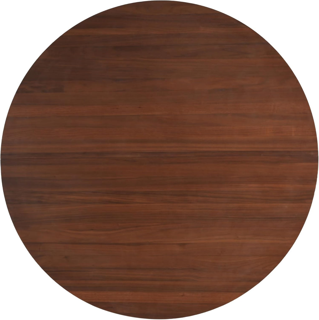 Christopher Knight Home Zeka Wooden Round Dining Table Set for 4, 5 Piece Dining Set, Dining Room Table Set for 4, Kitchen Table with Cross Leg and Upholstered Chairs, Dark Grey + Walnut