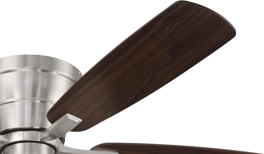 Craftmade 52' Wheeler Indoor Flush Mount 5 Blade Brushed Polished Nickel Finish Ceiling Fan with Optional 3-Light Kit