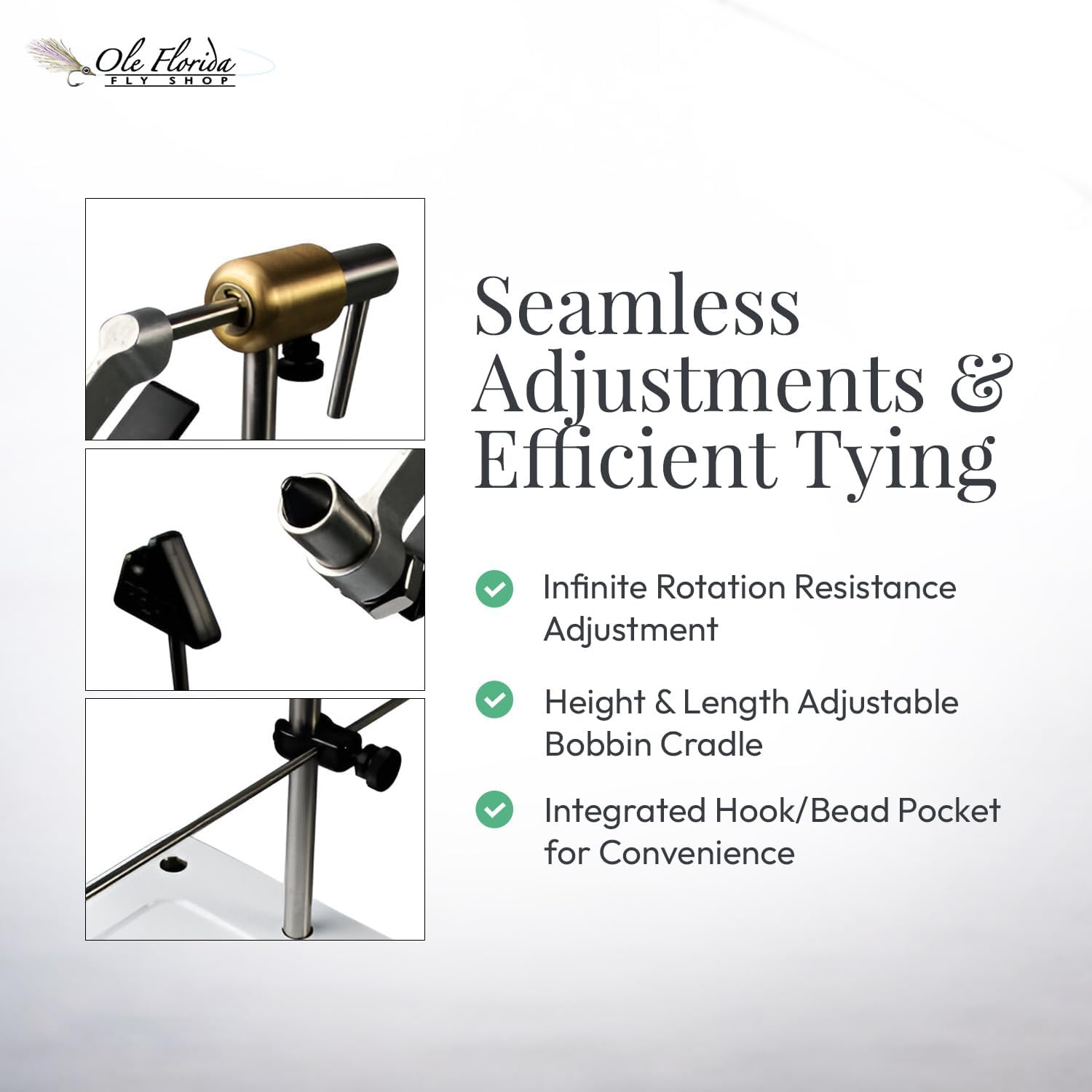 Rotary Fly Tying Vise - Peak Fishing Vise With Pedestal Base