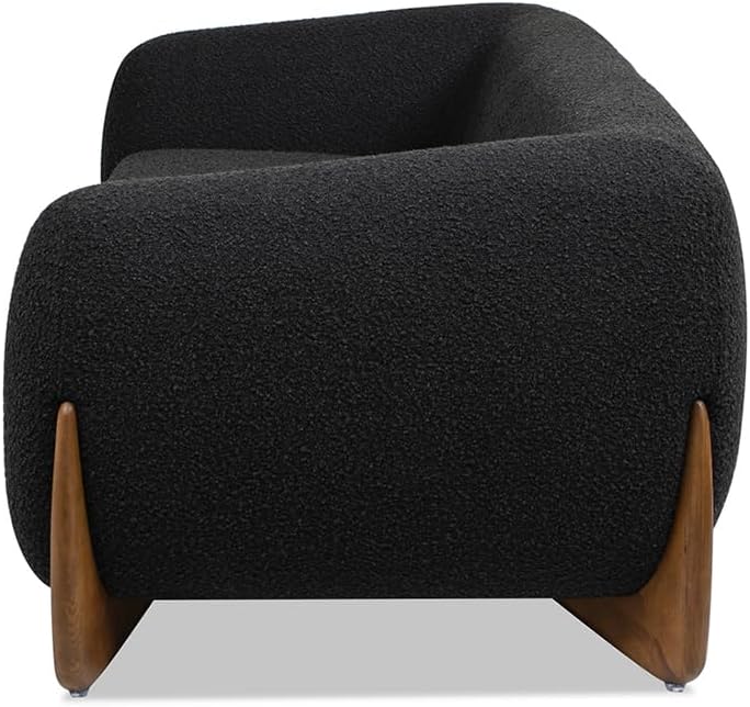 Jennifer Taylor Home Alpine 90.5' Modern Scandinavian Minimalist Round Arm Sherpa Sofa