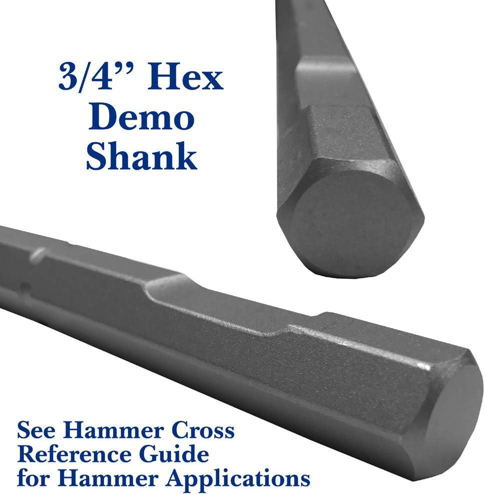 Champion Chisel, Carbide Tipped Bushing Tool with 25 teeth, 3/4-Inch Hex Demo Shank Style.