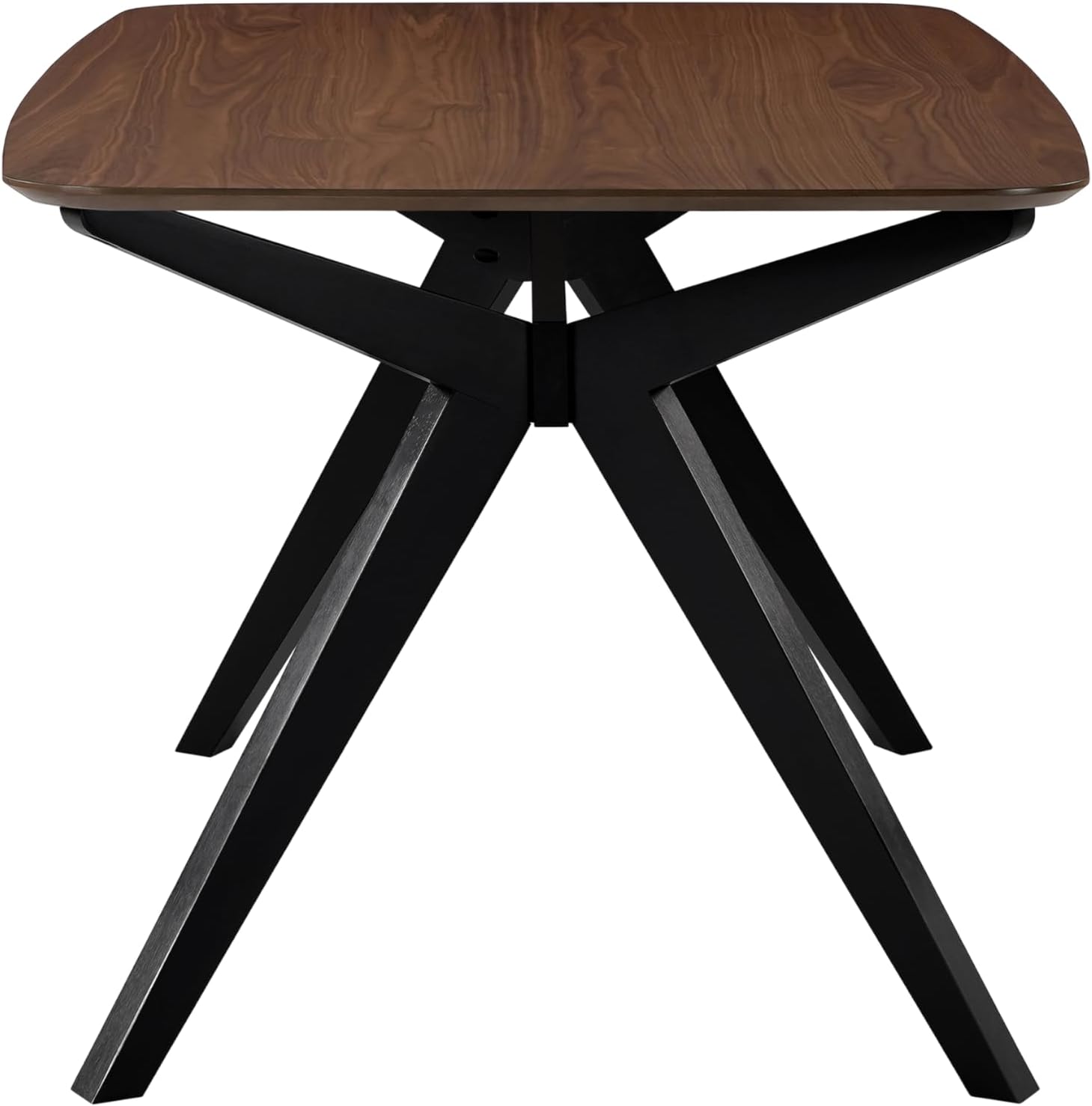 Christopher Knight Home Arley Modern Wooden Dining Table, Solid Wood Rectangular Dining Room Table for 4 People, Sturdy and Space Saving Kitchen Table, Walnut Brown + Black